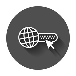 Go to web icon internet flat for website vector