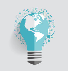 Light bulb with cloud of application vector