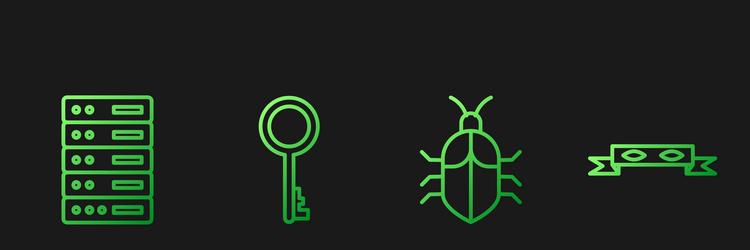 Set line system bug concept server data web vector