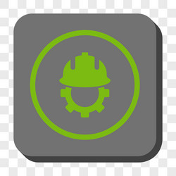 Development helmet rounded square button vector
