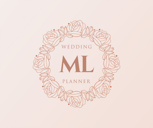 Ml initials letter wedding monogram logos Vector Image
