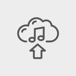 Music uploading thin line icon vector