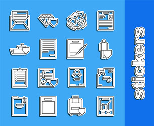 set line document with graph chart ordered vector image