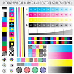 CMYK Print Marks & Color Gradient Test vector image