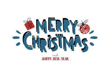 Merry christmas and new year contemporary vector