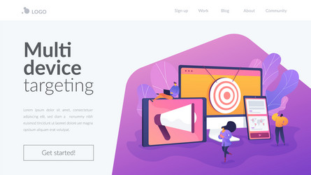 multi device targeting landing page template vector image