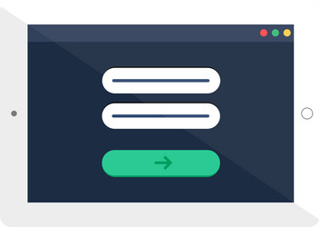 navigation menu interface of entering login vector