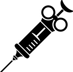 Pharmacy syringe icon simple style vector