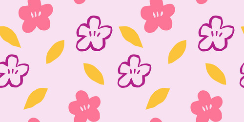 seamless pattern with hand drawn flower vector