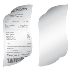 Shop receipt retail ticket isolated object vector