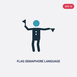 Two color flag semaphore language icon from vector