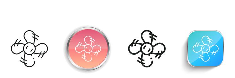 cooler icon thin linear regular and button style vector image