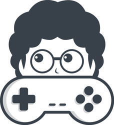 game nerd geek gamer joystick console controller vector image