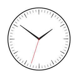 symbol of clock with red second hand vector