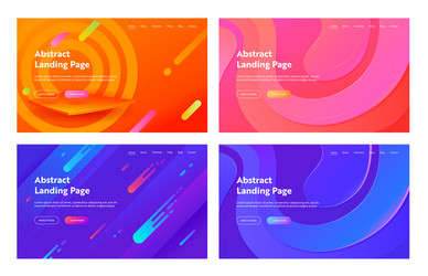 Abstract background landing page template website vector