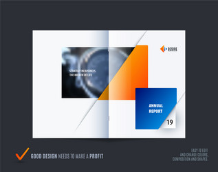 abstract double-page brochure design rectangular vector image