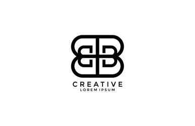 Bb logo simple initial gold color design template Vector Image