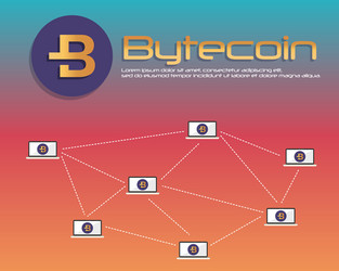 Background bytecoin blockchain style collection vector