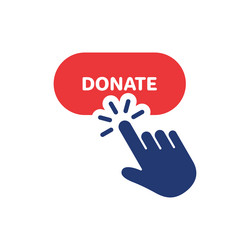 Button for online donate silhouette icon donation vector