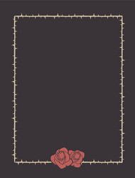 frame of thorns with two roses on its bottom vector