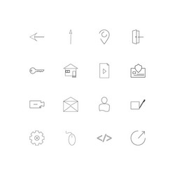 interface linear thin icons set outlined simple vector image
