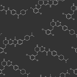 Seamless pattern with structural formulas vector