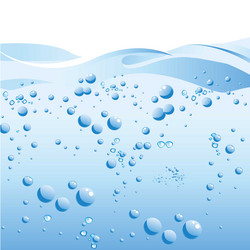 Blue clean water wave with air bubbles Royalty Free Vector