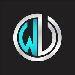 wu initial logo linked circle monogram vector image