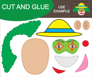 Create image face clown using scissors vector