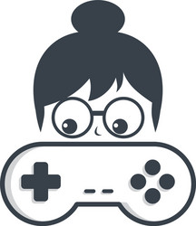 Game nerd geek gamer joystick console controller vector