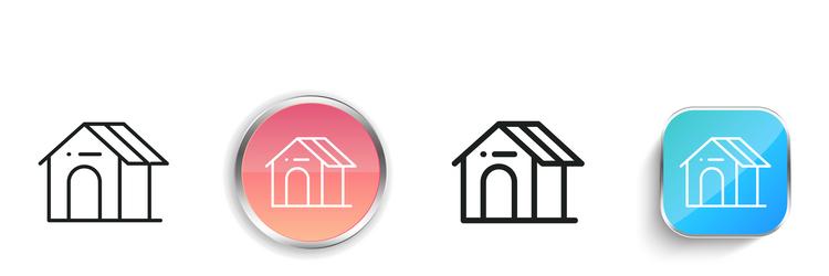 kennel icon thin linear regular and button style vector image