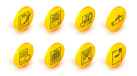 set line personal folder delete file document vector image