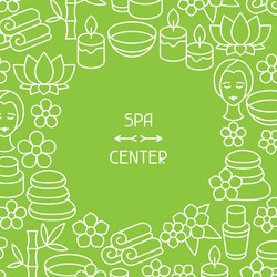 Spa and recreation background with icons in linear vector