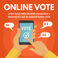 online smartphone vote concept banner flat style vector