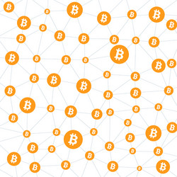 abstract bitcoin cryptocurrency wireframe mesh vector image