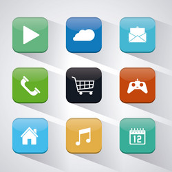 Apps and frames icon set vector