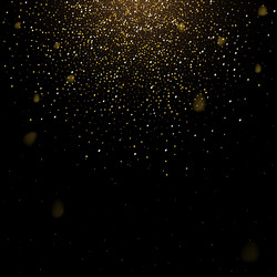 falling golden snow on dark background vector