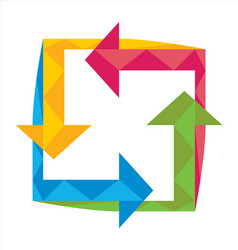 Ring diagram circle of four colored arrows Vector Image