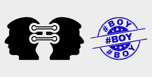 head links integration icon and scratched vector image