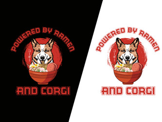 Ramen Corgi T-Shirt - Food Fusion Vector Image