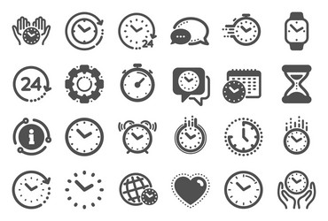 time and clock icons timer alarm smartwatch vector image
