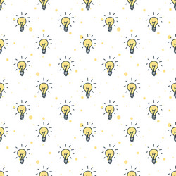 Doodle style hand drawn light bulbs vector