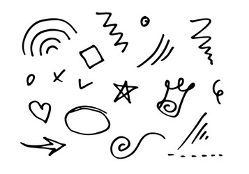 hand drawn collection design element doodle vector