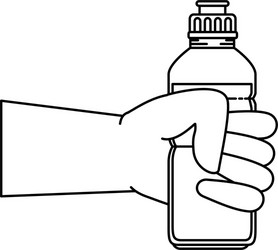 Hand human with water bottle gym icon vector