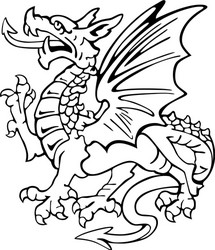 Heraldic Dragon Emblem Vector Image