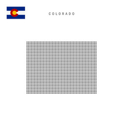 Square dots pattern map of colorado dotted pixel vector