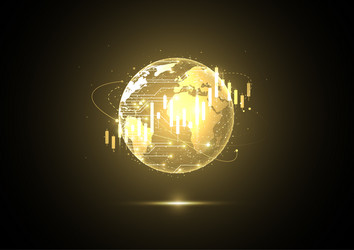abstract global network connection on gold vector image
