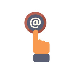 businessman pressing email sign button with index vector image