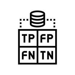 confusion matrix machine learning line icon vector image