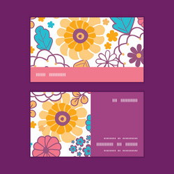 colorful oriental flowers horizontal stripe Vector Image